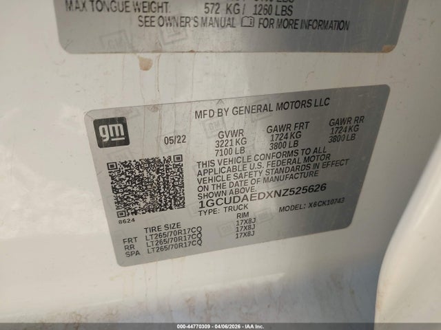 CHEVROLET SILVERADO 1500 4WD STANDARD BED WT - 9