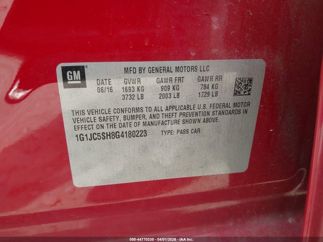 CHEVROLET SONIC LT AUTO - 9