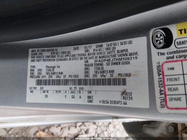 2017 FORD FIESTA SE 照片 9