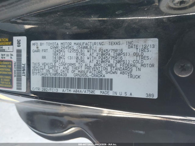 2014 Toyota TACOMA PRERUNNER V6 photo 9
