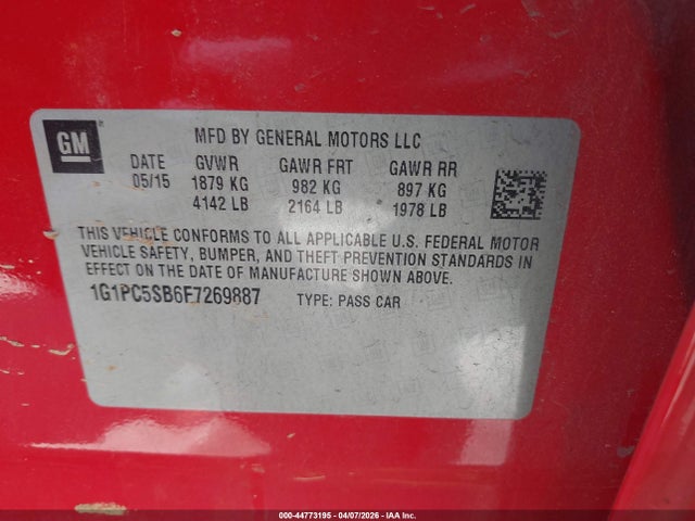 CHEVROLET CRUZE 1LT AUTO - 9