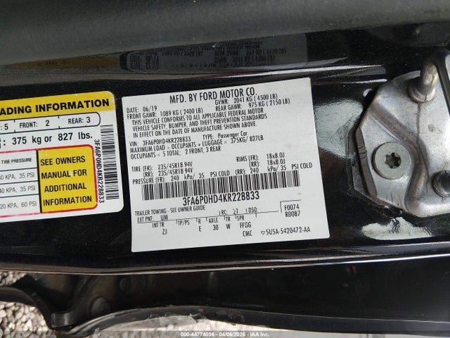 2019 FORD FUSION SE 照片 9