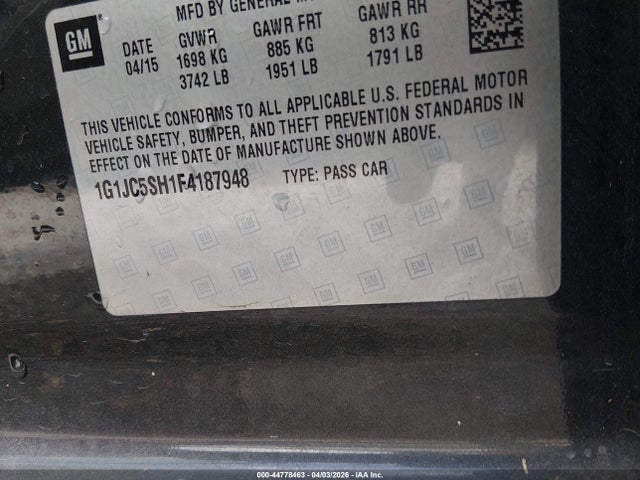 CHEVROLET SONIC LT AUTO - 9