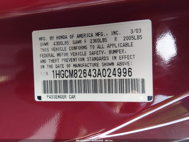 HONDA ACCORD 3.0 EX - 9