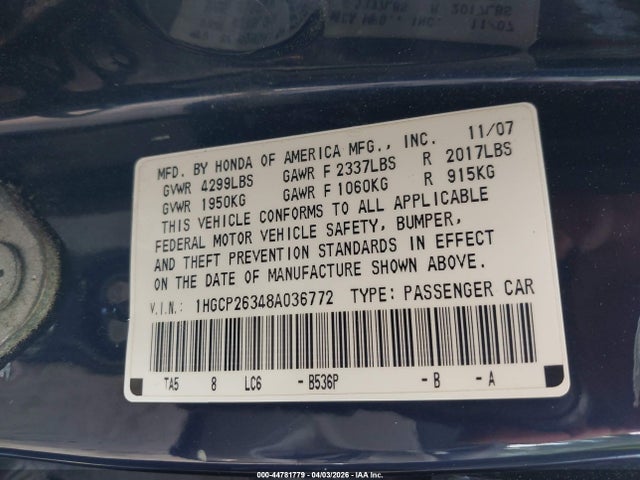 HONDA ACCORD 2.4 LX - 9