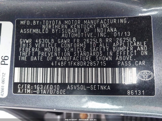 2013 Toyota CAMRY LE 照片 9