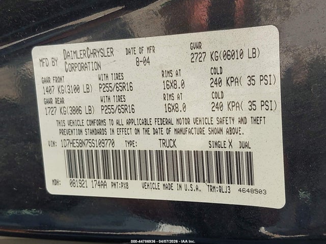 DODGE DAKOTA LARAMIE - 9