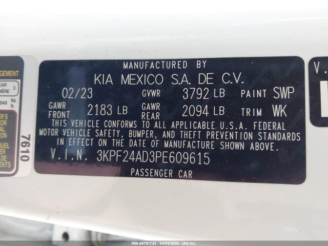 2023 KIA FORTE LXS 9