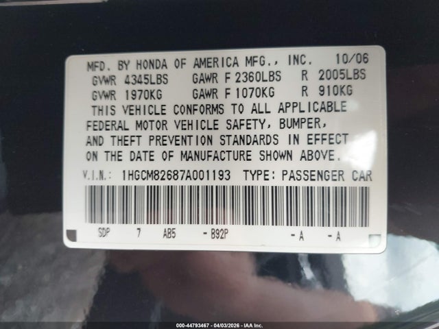 HONDA ACCORD 3.0 EX - 9