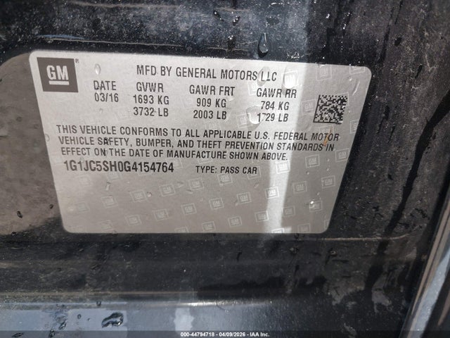 CHEVROLET SONIC LT AUTO - 9