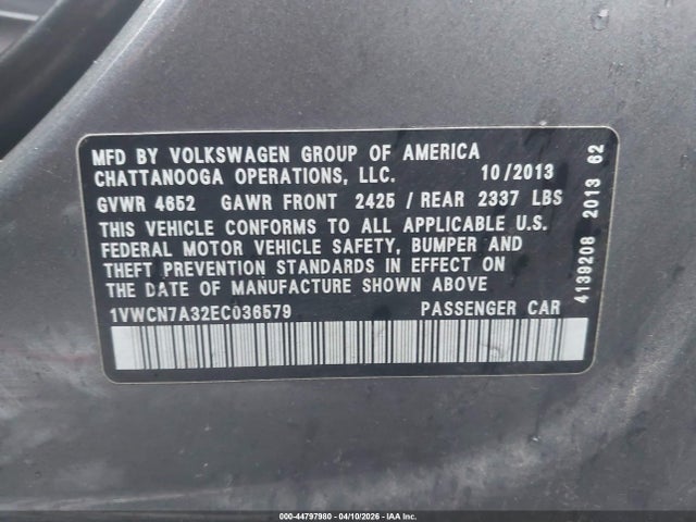 2014 Volkswagen PASSAT 2.0L TDI SEL PREMIUM — фото 9