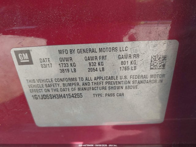 CHEVROLET SONIC LT AUTO - 9