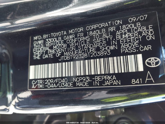 2008 Toyota YARIS — фото 9