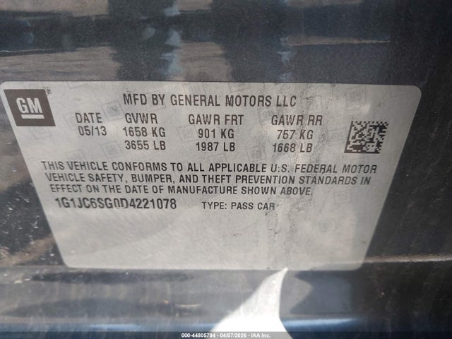 CHEVROLET SONIC LT AUTO - 9