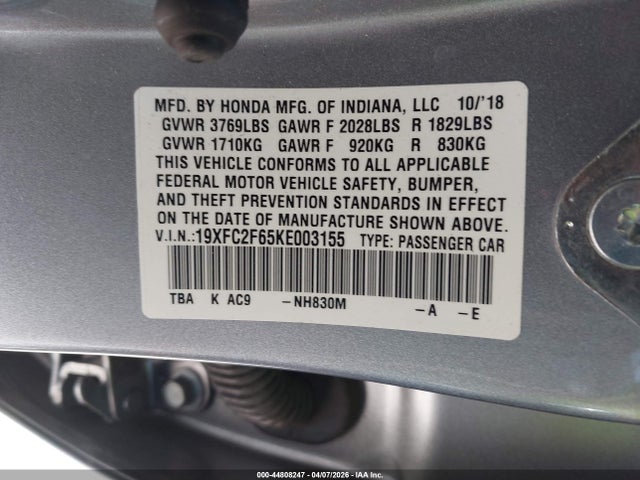 2019 Honda CIVIC LX 照片 9