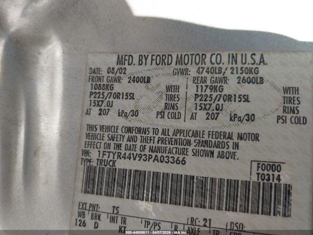 FORD RANGER EDGE/TREMOR/XLT - 9