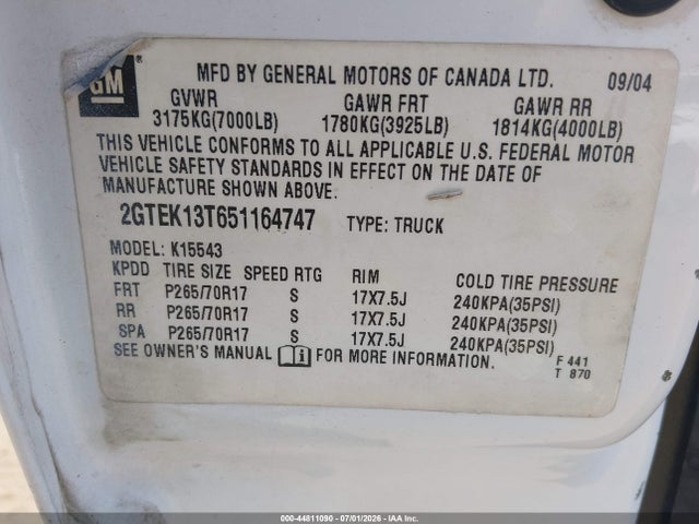 صورة 9 لـ 2005 GMC SIERRA 1500 SLE
