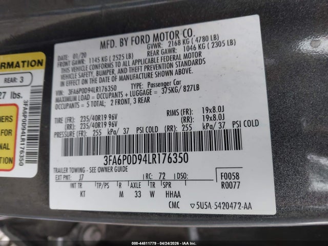 صورة 9 لـ 2020 FORD FUSION TITANIUM