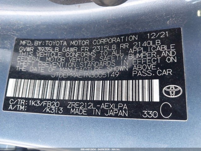 صورة 9 لـ 2022 Toyota COROLLA LE