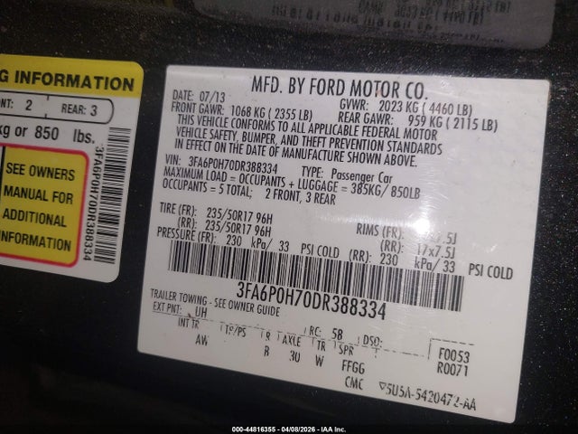 صورة 9 لـ 2013 FORD FUSION SE