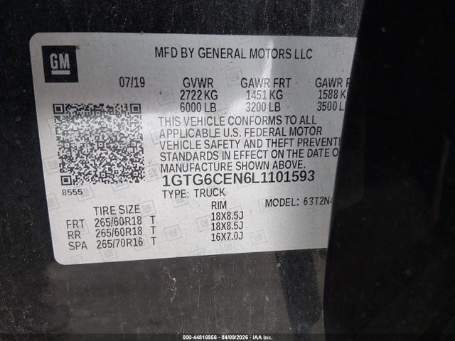 2020 GMC CANYON 4WD SHORT BOX SLE 照片 9