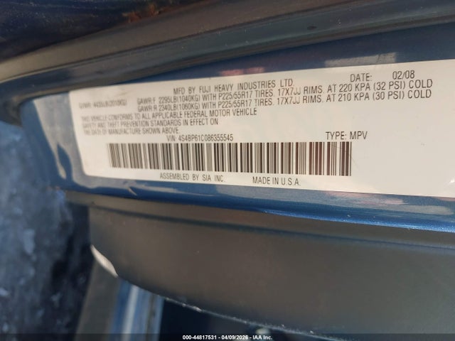 2008 Subaru OUTBACK 2.5I — фото 9