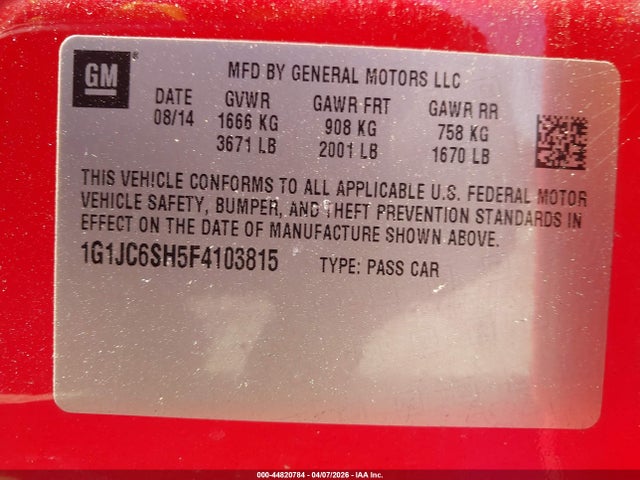 CHEVROLET SONIC LT AUTO - 9