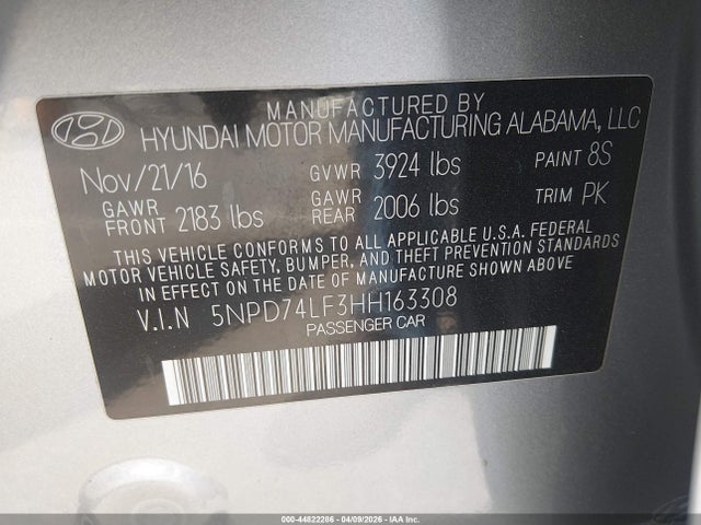 صورة 9 لـ 2017 Hyundai ELANTRA SE