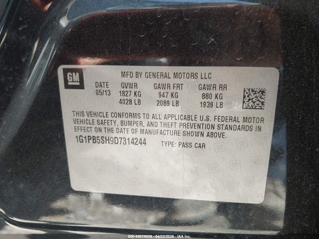 CHEVROLET CRUZE LS MANUAL - 9