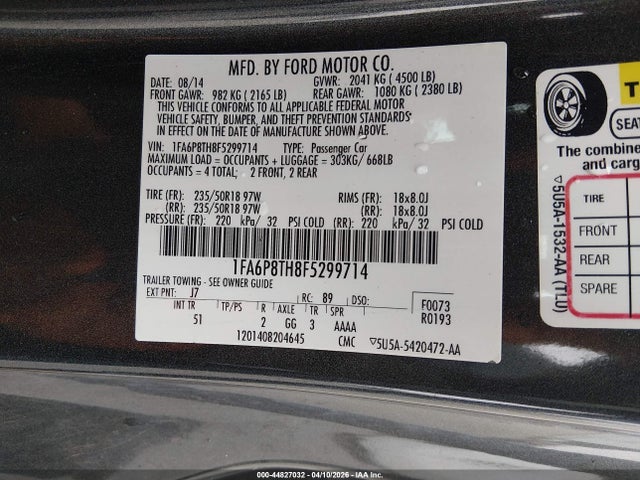 2015 FORD MUSTANG ECOBOOST — фото 9