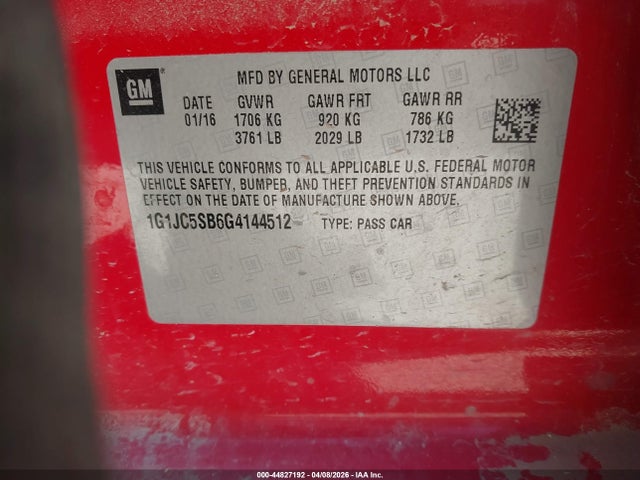 CHEVROLET SONIC LT AUTO - 9