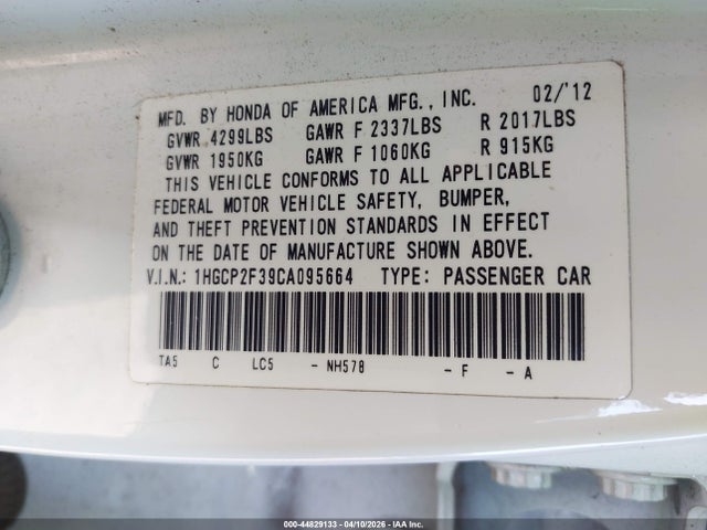 HONDA ACCORD 2.4 LX - 9