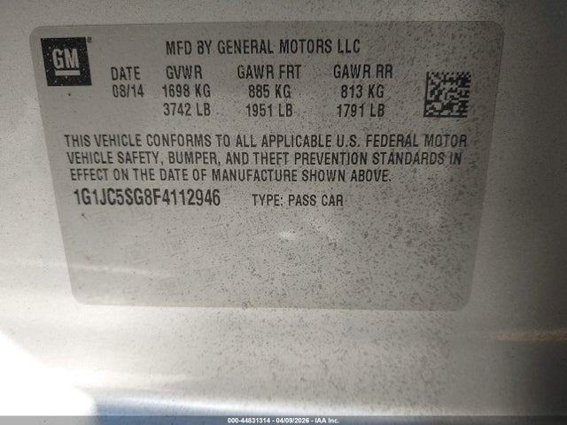 CHEVROLET SONIC LT AUTO - 9