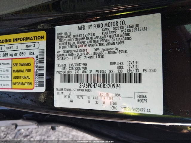 2016 FORD FUSION SE 照片 9