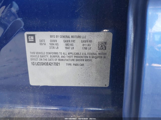 CHEVROLET SONIC LT AUTO - 9