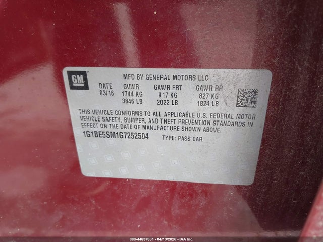 CHEVROLET CRUZE LT AUTO - 9