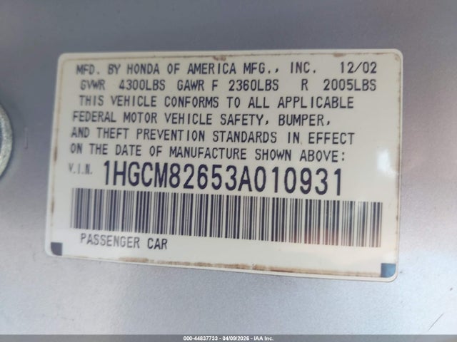 HONDA ACCORD 3.0 EX - 9