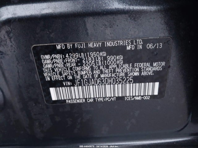 2013 Subaru IMPREZA 2.0I PREMIUM 照片 9