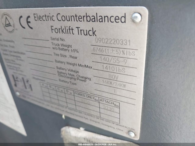 2023 BYD ELECTRIC FORKLIFT 9