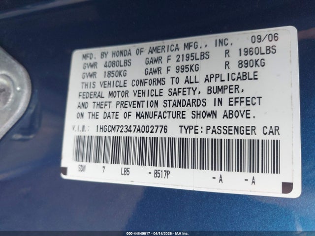 HONDA ACCORD 2.4 LX - 9