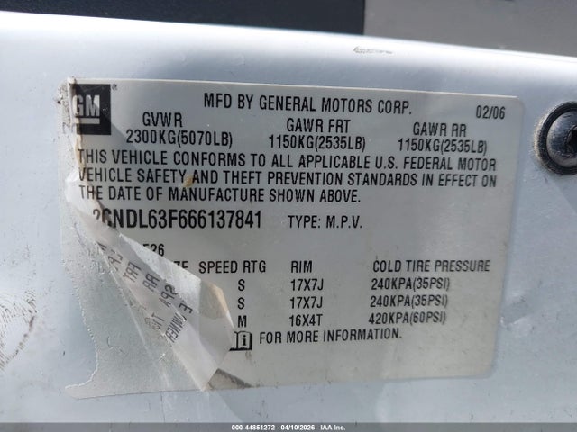 2006 Chevrolet EQUINOX LT 照片 9