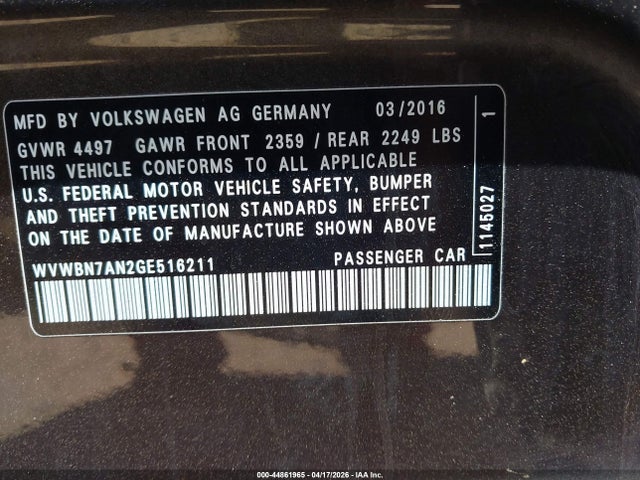 2016 Volkswagen CC 2.0T R-LINE 照片 9