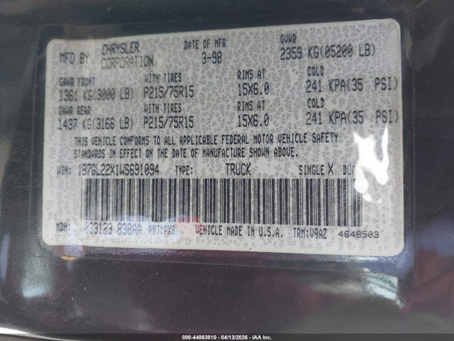 DODGE DAKOTA SLT/SPORT - 9