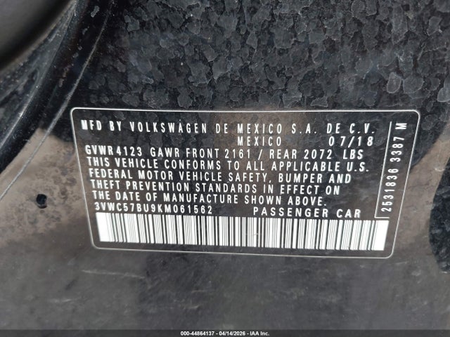 2019 Volkswagen JETTA 1.4T R-LINE/1.4T S/1.4T SE — фото 9