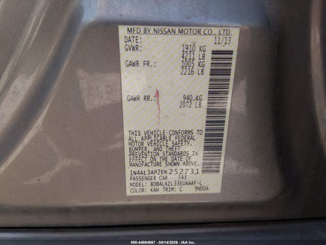 2014 Nissan ALTIMA 2.5 SL 照片 9