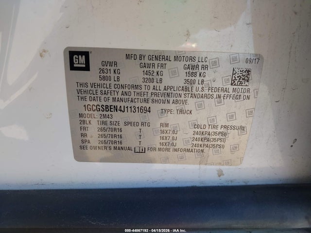 CHEVROLET COLORADO WT - 9