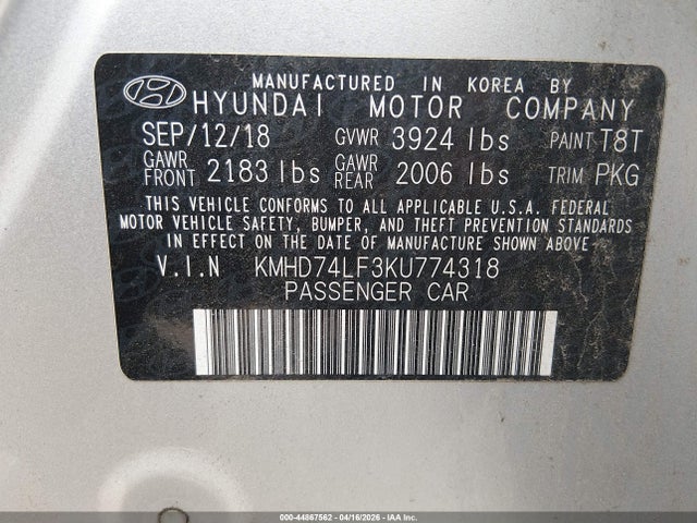 2019 Hyundai ELANTRA SE 照片 9