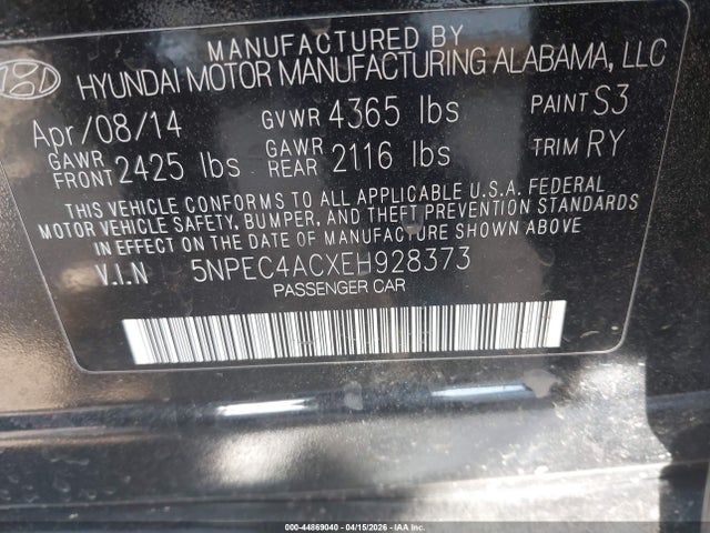 2014 Hyundai SONATA SE 照片 9