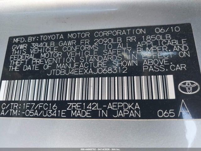 2010 Toyota COROLLA LE 照片 9
