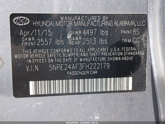 2015 Hyundai SONATA SE 照片 9